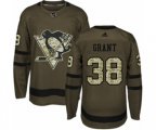Adidas Pittsburgh Penguins #38 Derek Grant Authentic Green Salute to Service NHL Jersey