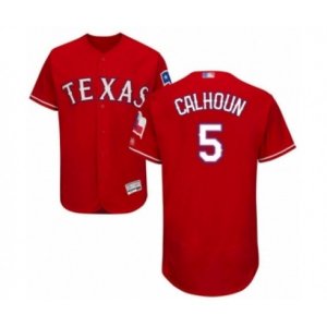 Texas Rangers #5 Willie Calhoun Red Alternate Flex Base Authentic Collection Baseball Player Jersey