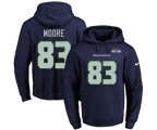 Seattle Seahawks #83 David Moore Navy Blue Name & Number Pullover Hoodie
