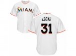 Miami Marlins #31 Jeff Locke Replica White Home Cool Base MLB Jersey