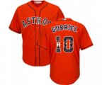 Houston Astros #10 Yuli Gurriel Authentic Orange Team Logo Fashion Cool Base MLB Jersey
