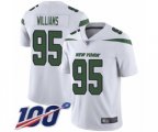 New York Jets #95 Quinnen Williams White Vapor Untouchable Limited Player 100th Season Football Jersey