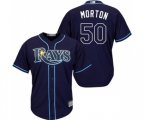Tampa Bay Rays #50 Charlie Morton Replica Navy Blue Alternate Cool Base Baseball Jersey