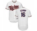 Minnesota Twins #16 Jonathan Schoop White Home Flex Base Authentic Collection Baseball Jersey