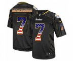 Pittsburgh Steelers #7 Ben Roethlisberger Elite Black USA Flag Fashion Football Jersey