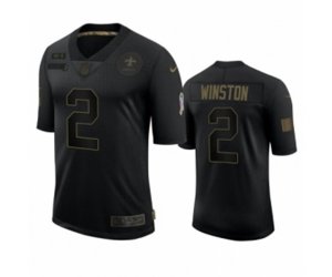 New Orleans Saints #2 Jameis Winston Black 2020 Salute to Service Limited Jersey