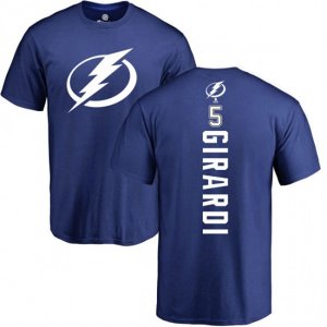 Tampa Bay Lightning #5 Dan Girardi Royal Blue Backer T-Shirt