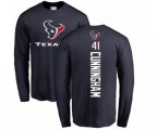 Houston Texans #41 Zach Cunningham Navy Blue Backer Long Sleeve T-Shirt