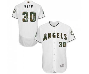 Los Angeles Angels of Anaheim #30 Nolan Ryan Authentic White 2016 Memorial Day Fashion Flex Base Baseball Jersey