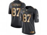 New York Giants #87 Sterling Shepard Limited Black-Gold Salute to Service NFL Jersey