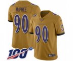 Baltimore Ravens #90 Pernell McPhee Limited Gold Inverted Legend 100th Season Football Jersey