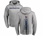 Denver Broncos #31 Justin Simmons Ash Backer Pullover Hoodie