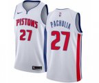 Detroit Pistons #27 Zaza Pachulia Authentic White NBA Jersey - Association Edition