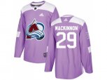 Colorado Avalanche #29 Nathan MacKinnon Purple Authentic Fights Cancer Stitched NHL Jersey