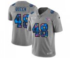 Baltimore Ravens #48 Patrick Queen Multi-Color 2020 NFL Crucial Catch NFL Jersey Greyheather