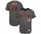 Arizona Diamondbacks #28 Steven Souza Grey Road Authentic Collection Flex Base Baseball Jersey