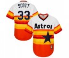 Houston Astros #33 Mike Scott Authentic Orange Cooperstown MLB Jersey
