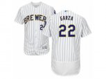Milwaukee Brewers #22 Matt Garza White Flexbase Authentic Collection MLB Jersey