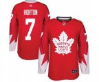 Toronto Maple Leafs #7 Tim Horton Authentic Red Alternate NHL Jersey