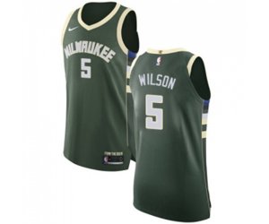 Milwaukee Bucks #5 D. J. Wilson Authentic Green Road Basketball Jersey - Icon Edition