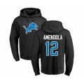 Detroit Lions #12 Danny Amendola Black Name & Number Logo Pullover Hoodie