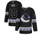 Vancouver Canucks #10 Pavel Bure Authentic Black Team Logo Fashion NHL Jersey