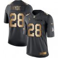 San Francisco 49ers #28 Carlos Hyde Limited Black Gold Salute to Service NFL Jersey