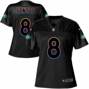 Women\'s Nike New York Jets #8 Cairo Santos Game Black Fashion NFL Jersey