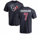 Houston Texans #7 Ka'imi Fairbairn Navy Blue Name & Number Logo T-Shirt