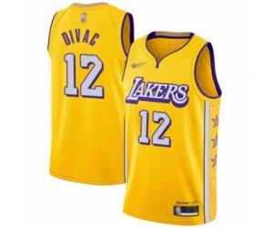 Los Angeles Lakers #12 Vlade Divac Swingman Gold 2019-20 City Edition Basketball Jersey