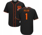 San Francisco Giants #1 Kevin Pillar Replica Black Alternate Cool Base Baseball Jersey