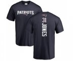 New England Patriots #31 Jonathan Jones Navy Blue Backer T-Shirt