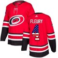 Carolina Hurricanes #4 Haydn Fleury Authentic Red USA Flag Fashion NHL Jersey