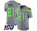 Seattle Seahawks #81 Nick Vannett Limited Silver Inverted Legend 100th Season Football Jersey