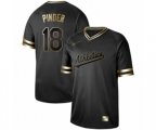 Oakland Athletics #18 Chad Pinder Authentic Black Gold Fashion Baseball Jersey
