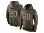 San Francisco 49ers #20 Jimmie Ward Stitched Green Olive Salute To Service KO Performance Hoodie