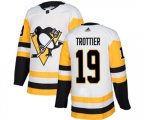 Adidas Pittsburgh Penguins #19 Bryan Trottier Authentic White Away NHL Jersey