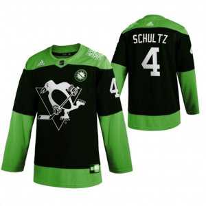 Pittsburgh Penguins #4 Justin Schultz Men\'s Adidas Green Hockey Fight nCoV Limited NHL Jersey
