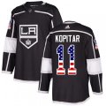 Los Angeles Kings #11 Anze Kopitar Authentic Black USA Flag Fashion NHL Jersey