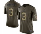 Tampa Bay Buccaneers #3 Jameis Winston Limited Green Salute to Service Football Jersey