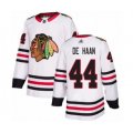 Chicago Blackhawks #44 Calvin De Haan Authentic White Away Hockey Jersey
