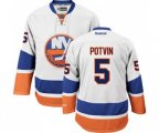 New York Islanders #5 Denis Potvin Authentic White Away NHL Jersey