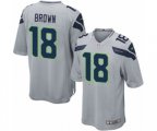 Seattle Seahawks #18 Jaron Brown Game Grey Alternate NFL Jersey