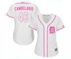 Women's Detroit Tigers #46 Jeimer Candelario Authentic White Fashion Cool Base Baseball Jersey