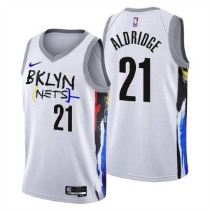 Brooklyn Nets #21 LaMarcus Aldridge 2022-23 White City Edition Stitched