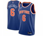 New York Knicks #6 Kristaps Porzingis Swingman Royal Blue Basketball Jersey - Icon Edition