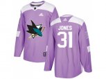 Adidas San Jose Sharks #31 Martin Jones Purple Authentic Fights Cancer Stitched NHL Jersey