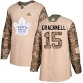 Toronto Maple Leafs #15 Adam Cracknell Authentic Camo Veterans Day Practice NHL Jersey