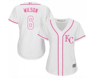 Women\'s Kansas City Royals #6 Willie Wilson Authentic White Fashion Cool Base Baseball Jersey