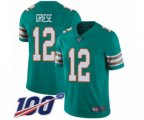 Miami Dolphins #12 Bob Griese Aqua Green Alternate Vapor Untouchable Limited Player 100th Season Football Jersey